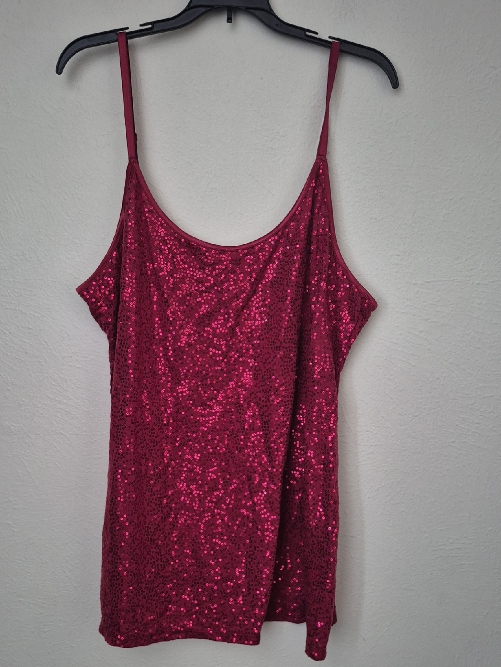 Heart Hips Burgurdy Sequin  Tank Top